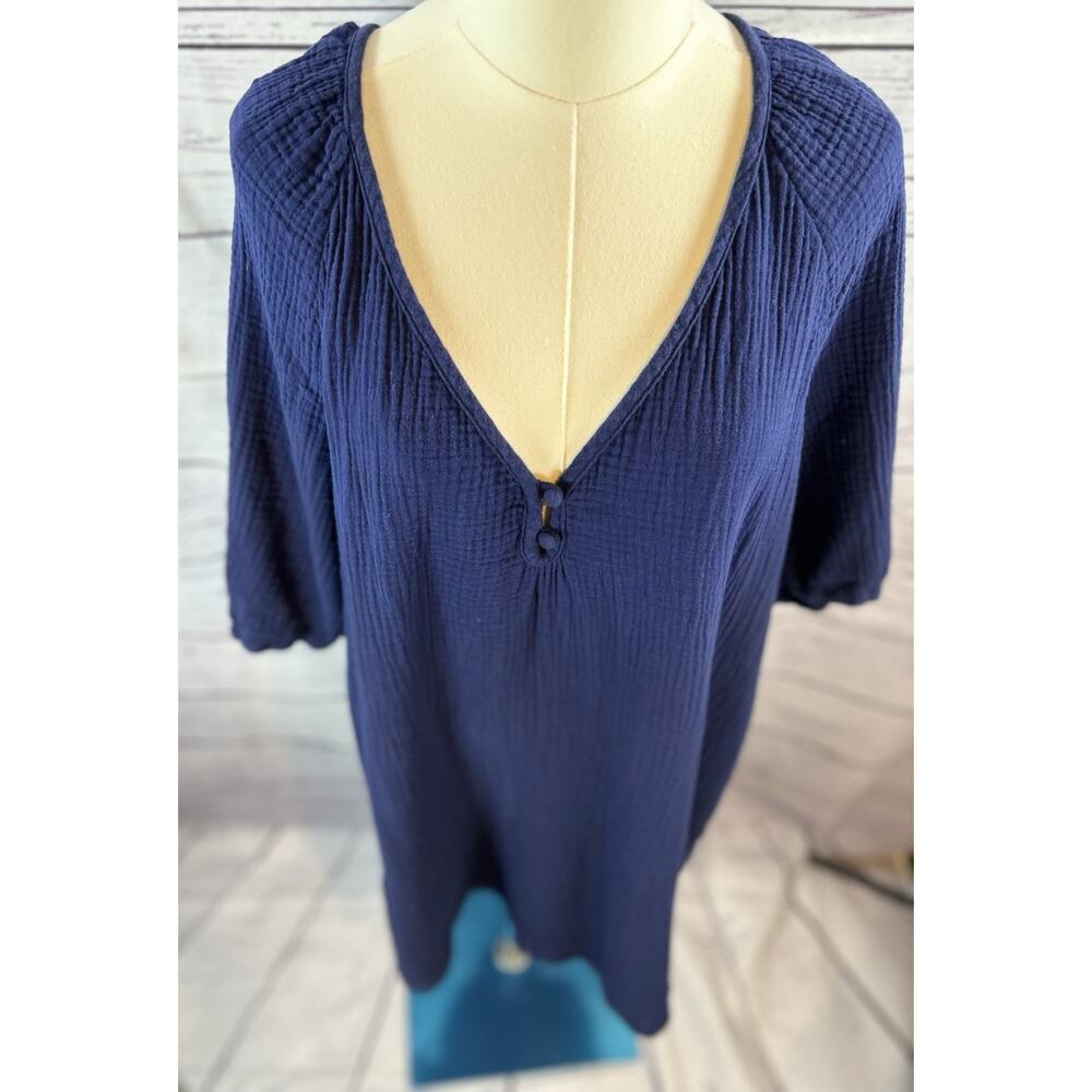 Anthropologie Taylor Puff Sleeve Gauze Tunic Dress Womens Large Casual - Picture 2 of 6